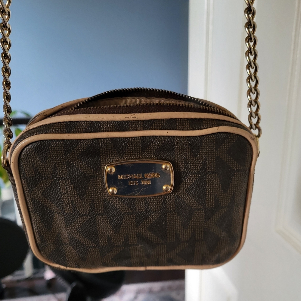 Authentic Michael Kors brown/beige/tan Mini Crossbody